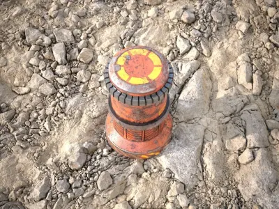 Stones sand ground tile  Low-poly 3D model