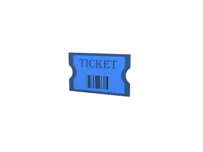 Cartoon Ticket v1 003 Low-poly 3D model