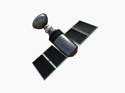 Satellite D06 Steel Black - SciFi Space Design Low-poly 3D model