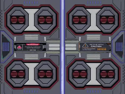 SCI-FI HANGAR DOOR 3D model