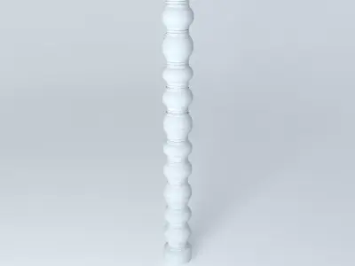 Rail Column Fence 3D model