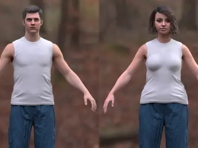  Man and Woman in Sport Outfit 1 