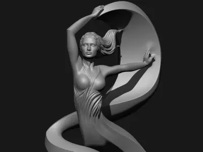 Abstract Dancing Girl Sculpture STL  Resin Printable model 3D print model