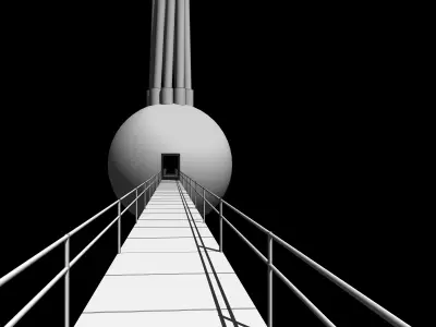 Central core of the laboratory Low-poly 3D model