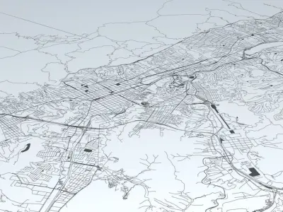 Caracas Road Network and Streets 3D model
