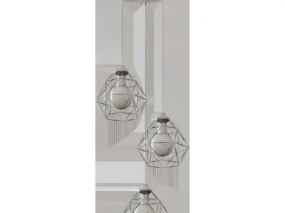 Chandelier VITALUCE Tara black trio 3xE27 max 40W 3D model
