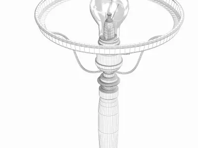Table lamp with bowl shade - 2 3D model