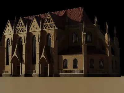 Gothic Church Saint Marien 3D model