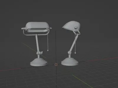 Realistic Vintage Desk Lamp 3D model