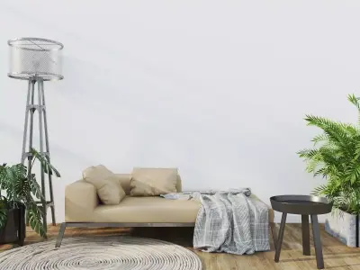 Interior Living room - cozy and warm 3D model