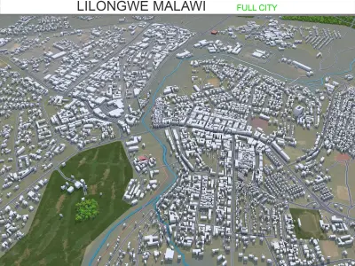 Lilongwe Malawi 20km Low-poly 3D model