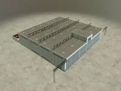 EDDB Hangar 1 Low-poly 3D model