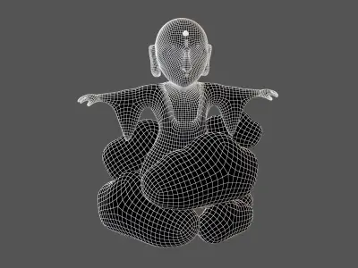 Budda v1 001 Low-poly 3D model