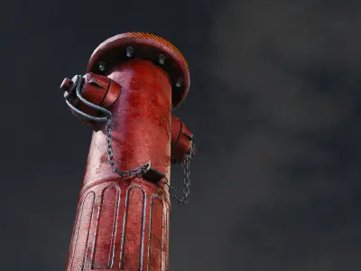 Fire Hydrant  Game Ready Asset  PBR  4K Textures Low-poly 3D model