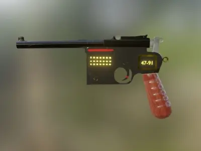 C96-Pistol gun with light Free 3D model