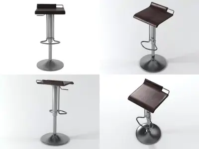 Hoppy bar stool in four different styles 3D model