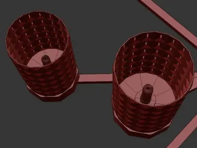 Didian modern chandelier with brass and glass shades 3D model