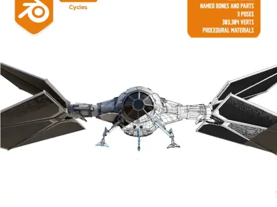 Tie Fighter - The Mandalorian- Outlander version 3D model