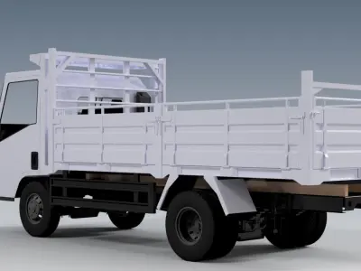 truck lorry dropside isuzu  3D model