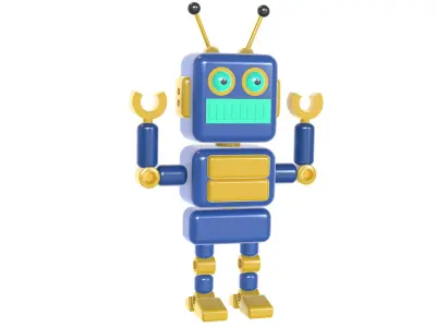 cute robot character android cyborg battle alien droid toy 3D model