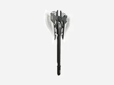 SciFi War Axe B07 Black White - Sci Fi Weapon Design Low-poly 3D model