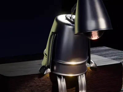 sad stylized desk lamp 3D model