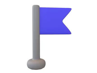 Location Flag v1 004 Low-poly 3D model