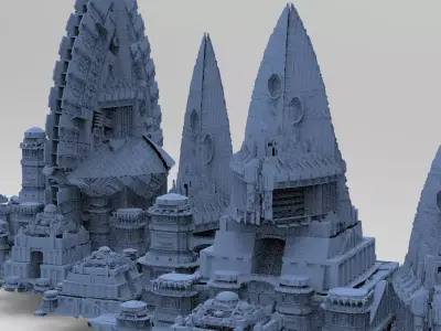 Wizards Master Fortress Kings Tower 3 models 3D model