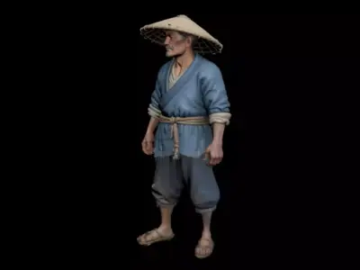 Old farmer 3D model