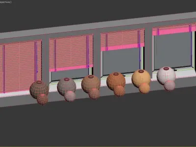 Wood Blinds Venetian version 3 -  length 90cm 3D model