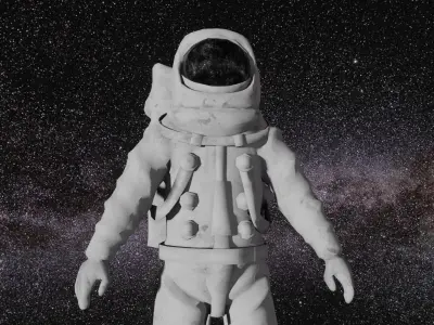 rocketman space guy suit Low-poly 3D model