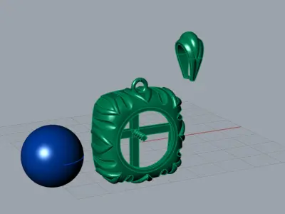 gold pearl pendant pp0017 3D print model