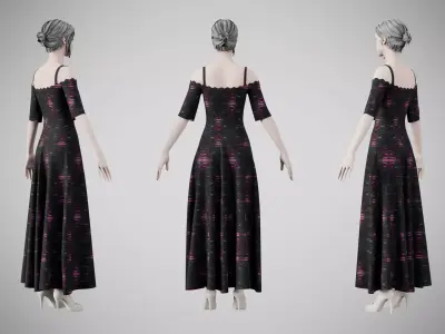 Dress 10 Light Burst Static Low-poly 3D model