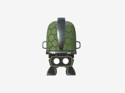 Turtleback Robot J03 Green Turtle - SciFi Character Design Low-poly 3D model