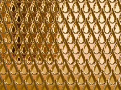 Golden Metal Plate PBR Seamless Texture