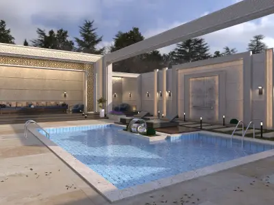 swimming pool 3D model 15