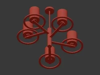Polished chandelier 3D model
