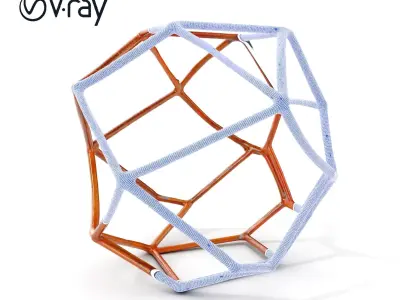 Geometric Wireframe Sculptural Model Pack Low-poly 3D model