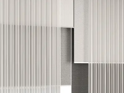 Silk and cotton curtain Low-poly 3D model 8