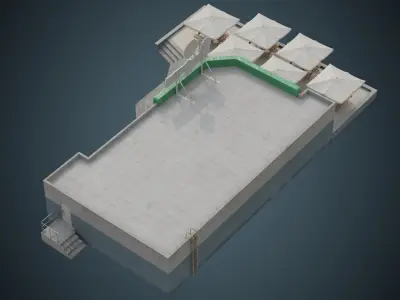 Restaurant 1B Low-poly 3D model