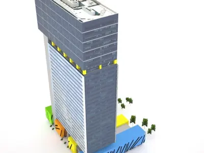 Brisbane Square Low-poly 3D model