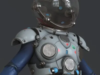 Spacesuit Stylized  Low-poly 3D model