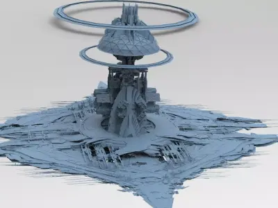 Cyber Elite Tower array 2 Low-poly 3D model