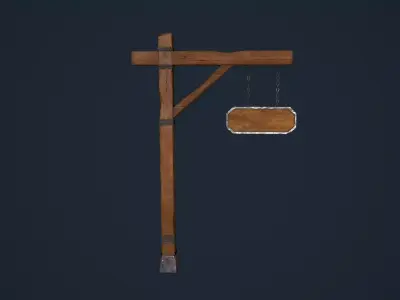 Medieval sign Low-poly 3D model