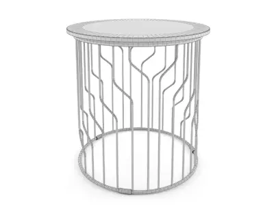 marble table with iron legs 3D model