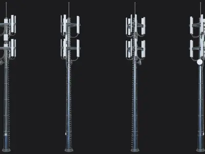 Cell Site Tower Low-poly 3D model