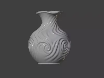 Spiral Textured Vase STL 3D Model 3D print model