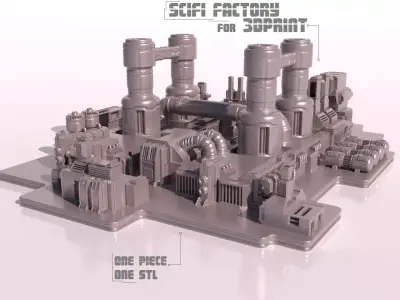 Sci-fi Factory for 3Dprint 3D print model