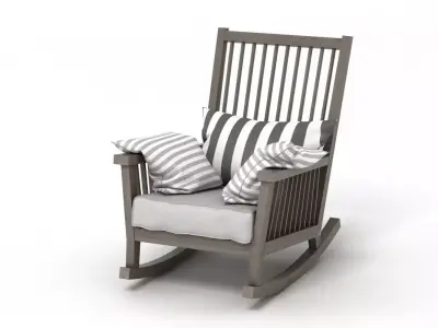 Gervasoni Gray Rocking Chair 3D model