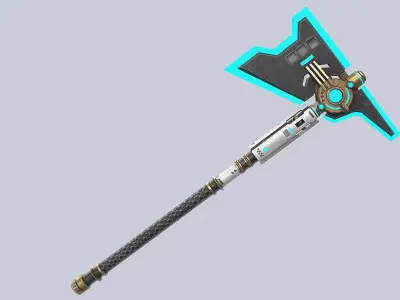 Scifi axe Low-poly 3D model